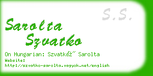 sarolta szvatko business card